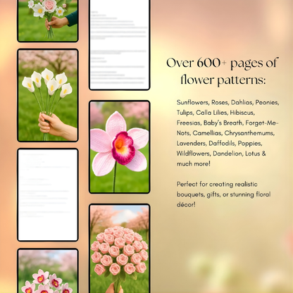 600+ Flower Bouquet Crochet Pattern Bundle