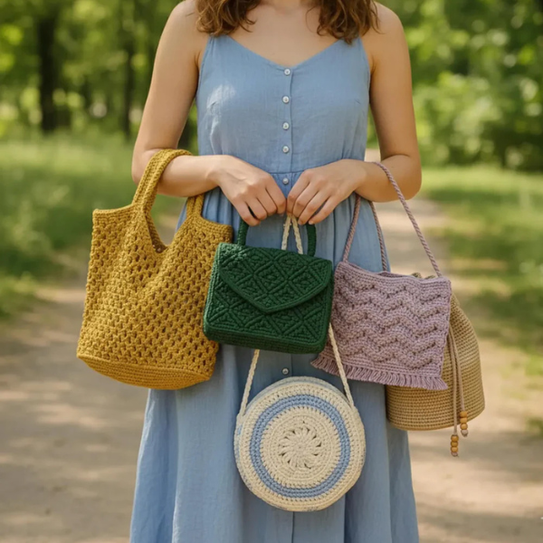 200+ Crochet Bag & Pouch Patterns Mega Bundle, Boho, Modern, Vintage Styles
