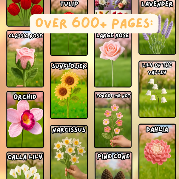 600+ Flower Bouquet Crochet Pattern Bundle