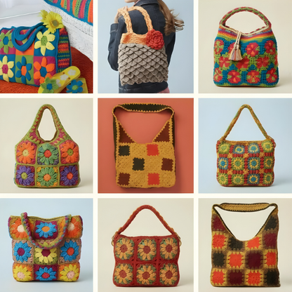 200+ Crochet Bag & Pouch Patterns Mega Bundle, Boho, Modern, Vintage Styles